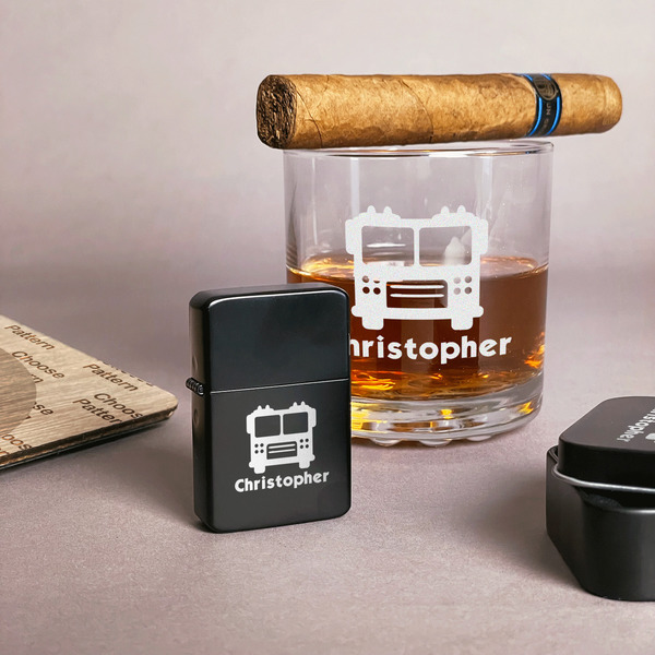 Firetrucks Windproof Lighters - Black - In Context