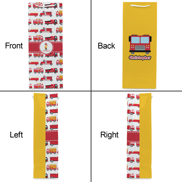 Firetrucks Wine Gift Bag - Matte - Approval