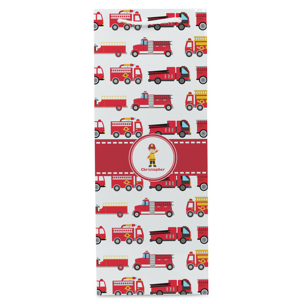 Firetrucks Wine Gift Bag - Matte - Front
