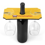 Firetrucks Wine Bottle & Glass Holder (Personalized)