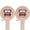 Firetrucks Wooden 4" Food Pick - Round - Double Sided - Front & Back