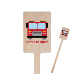 Firetrucks 6.25" Rectangle Wooden Stir Sticks - Double Sided (Personalized)