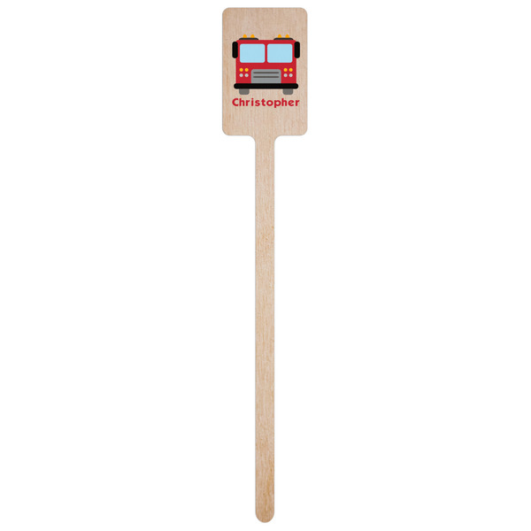 Firetrucks Wooden 6.25" Stir Stick - Rectangular - Single Stick