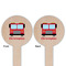 Firetrucks Wooden 6" Food Pick - Round - Double Sided - Front & Back
