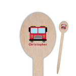 Firetrucks Oval Wooden Food Picks (Personalized)