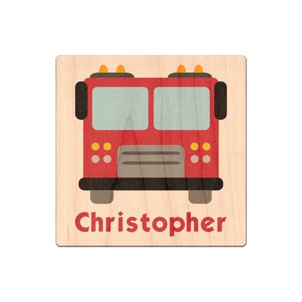 Custom Firetrucks Genuine Maple or Cherry Wood Sticker (Personalized)