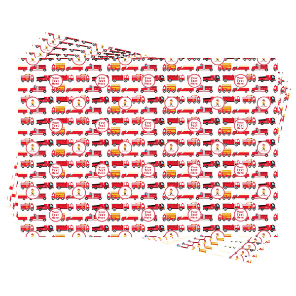 Firetrucks Wrapping Paper - Front & Back - Sheets Approval