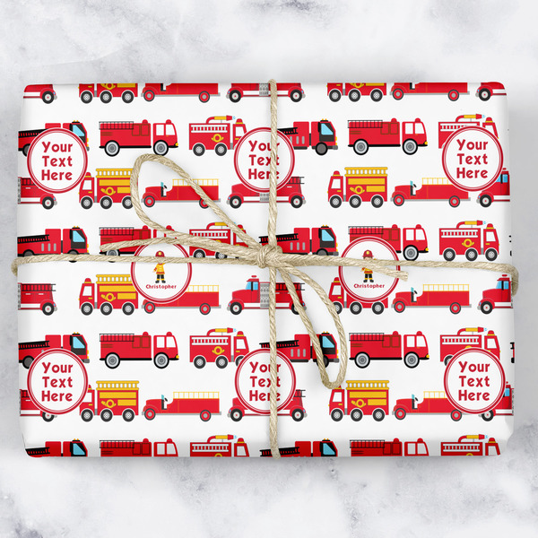 Custom Firetrucks Wrapping Paper (Personalized)