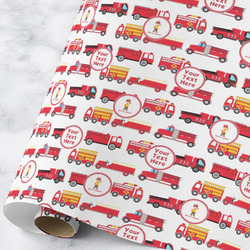 Firetrucks Wrapping Paper Roll - Large - Matte (Personalized)