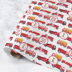 Firetrucks Wrapping Paper Roll - Medium - Matte (Personalized)