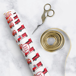 Firetrucks Wrapping Paper Roll - Small (Personalized)