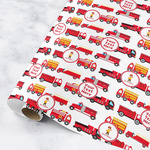 Firetrucks Wrapping Paper Roll - Small (Personalized)