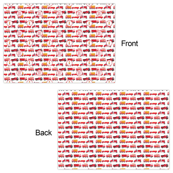 Firetrucks Wrapping Paper Sheet - Double Sided - Front & Back
