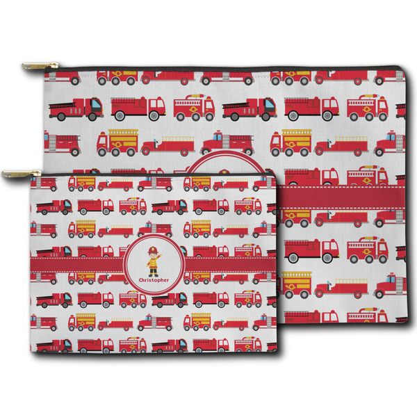 Firetrucks Zippered Pouches - Size Comparison