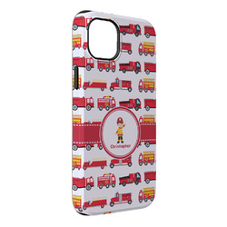 Firetrucks iPhone Case - Rubber Lined - iPhone 14 Plus (Personalized)