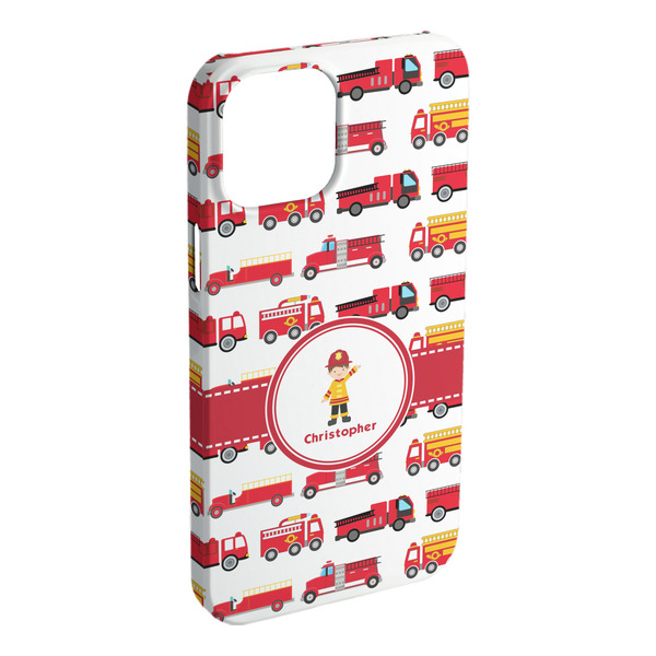 Custom Firetrucks iPhone Case - Plastic - iPhone 15 Plus (Personalized)
