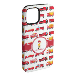Firetrucks iPhone Case - Rubber Lined - iPhone 15 Plus (Personalized)