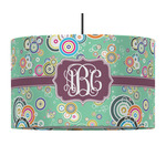 Colored Circles 12" Drum Pendant Lamp - Fabric (Personalized)