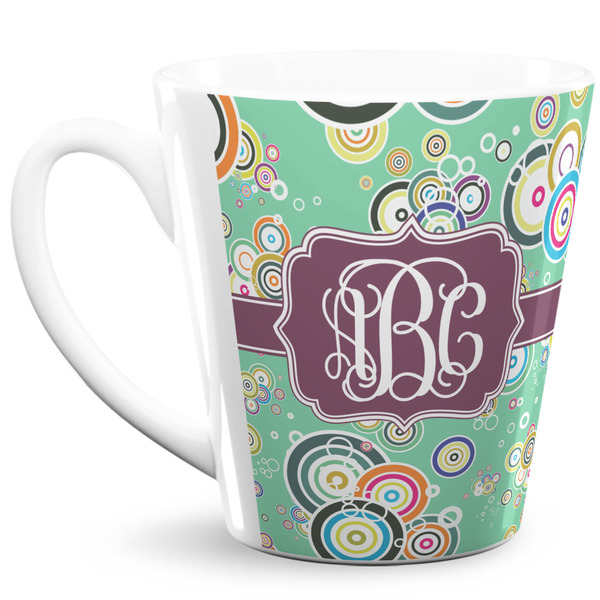 Custom Colored Circles 12 Oz Latte Mug (Personalized)
