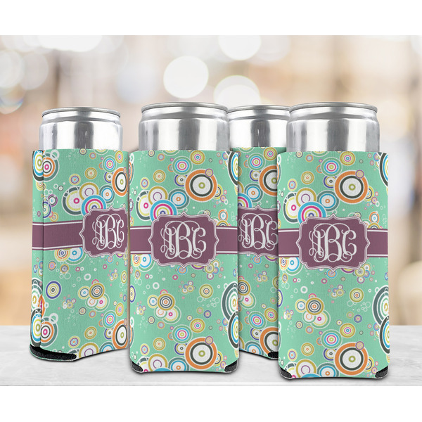 Colored Circles 12oz Tall Can Sleeve - Set of 4 - LIFESTYLE