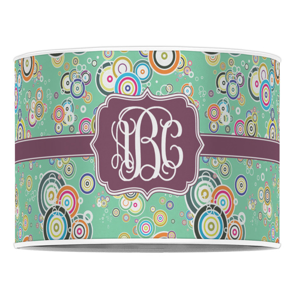 Colored Circles 16" Drum Lampshade - FRONT (Poly Film)