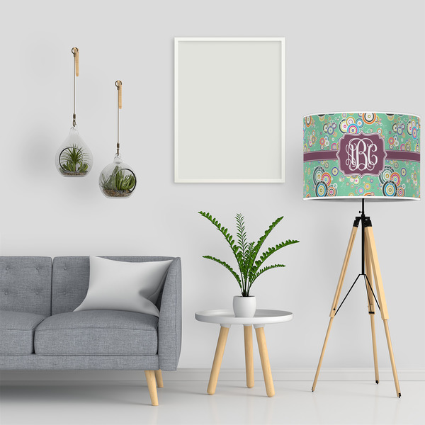 Colored Circles 16" Drum Lampshade - LIFESTYLE