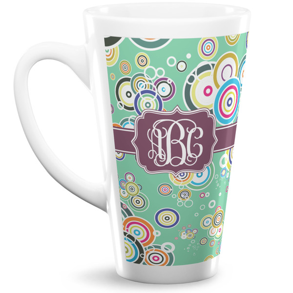Custom Colored Circles 16 Oz Latte Mug (Personalized)