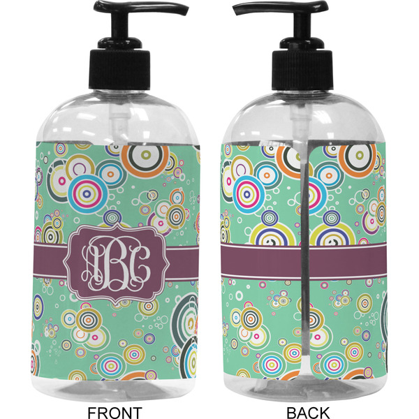 Colored Circles 16 oz Plastic Liquid Dispenser (Approval) - Black