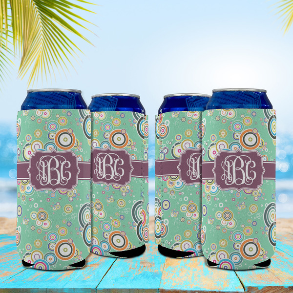 Colored Circles 16oz Can Sleeve - Set of 4 - LIFESTYLE