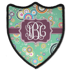 Colored Circles Iron On Shield Patch B w/ Monogram
