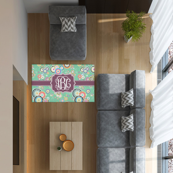 Colored Circles 3'x5' Indoor Area Rugs - IN CONTEXT