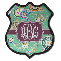 Colored Circles Iron On Shield Patch C w/ Monogram