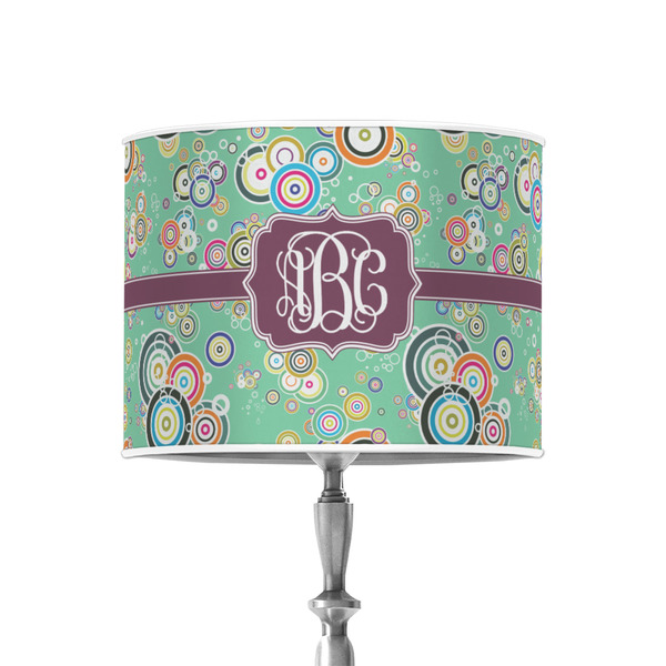 Colored Circles 8" Drum Lampshade - ON STAND (Poly Film)