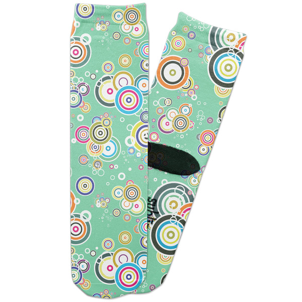 Custom Colored Circles Adult Crew Socks