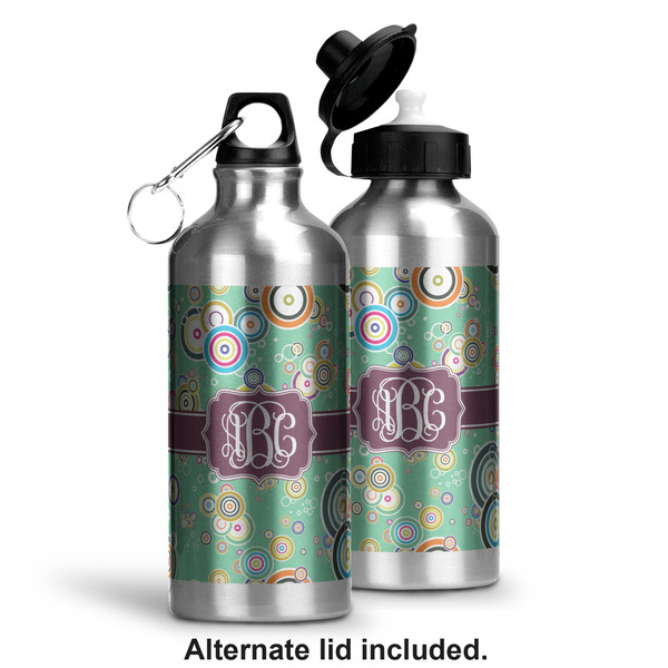 Colored Circles Aluminum Water Bottle - Alternate lid options