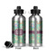 Colored Circles Aluminum Water Bottle - Front and Back