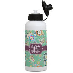 Colored Circles Water Bottles - Aluminum - 20 oz - White (Personalized)