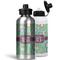 Colored Circles Aluminum Water Bottles - MAIN (white &silver)