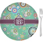 Colored Circles 8" Glass Appetizer / Dessert Plates - Single or Set (Personalized)