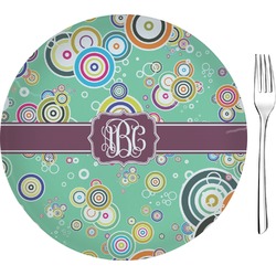 Colored Circles 8" Glass Appetizer / Dessert Plates - Single or Set (Personalized)