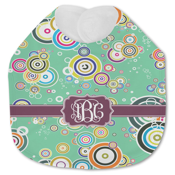 Custom Colored Circles Jersey Knit Baby Bib w/ Monogram