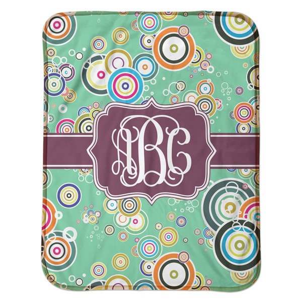 Colored Circles Baby Sherpa Blanket - Flat