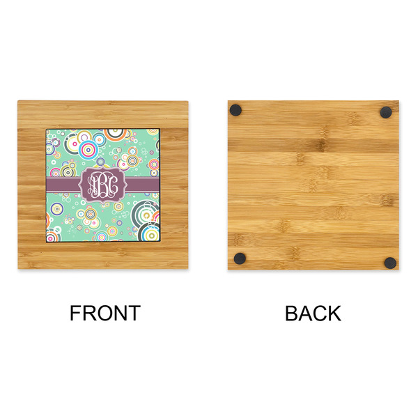 Colored Circles Bamboo Trivet with 6" Tile - APPROVAL