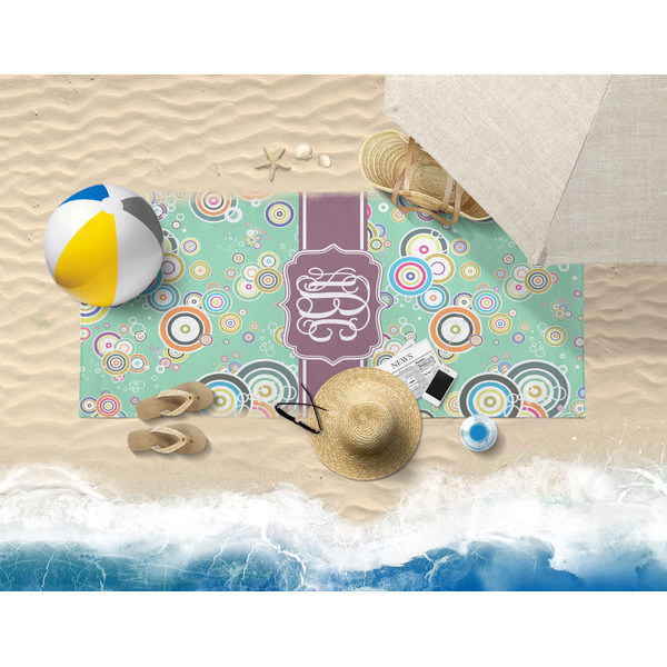 Colored Circles Beach Towel Lifestyle
