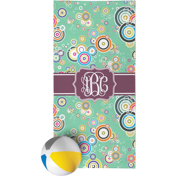 Custom Colored Circles Beach Towel (Personalized)