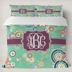 Colored Circles Duvet Cover Set - King (Personalized)