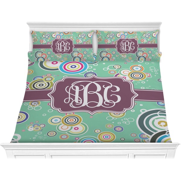 Custom Colored Circles Comforter Set - King (Personalized)