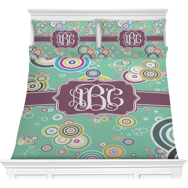 Custom Colored Circles Comforter Set - Full / Queen (Personalized)