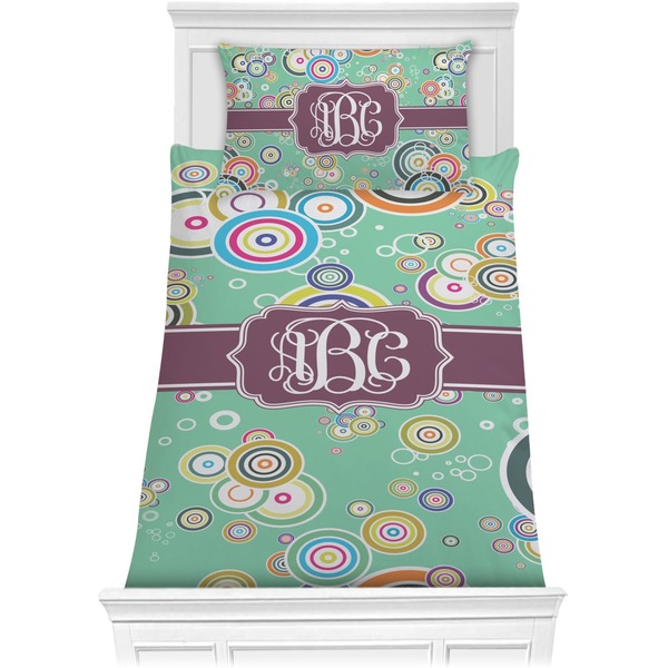 Custom Colored Circles Comforter Set - Twin (Personalized)