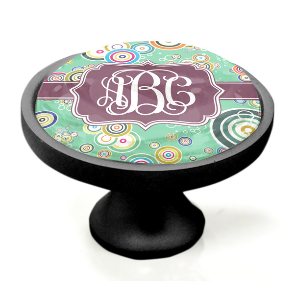 Colored Circles Black Custom Cabinet Knob (Side)